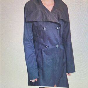 Women's Black Double-Breasted Coat